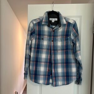 Old Navy Vintage Plaid heavy Flannel jacket XS Soft Grunge Cozy Layering Y2K